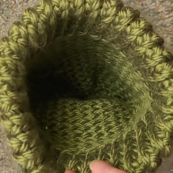 Olive Green Pompom Beanie - Picture 3 of 3